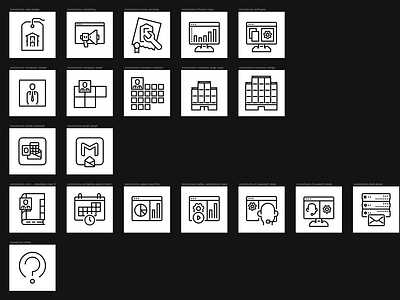 CRM options icons set (round 1)