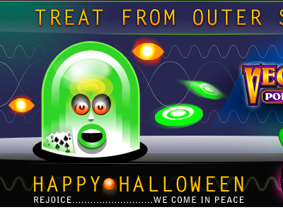 Treat from outer space halloween illustration