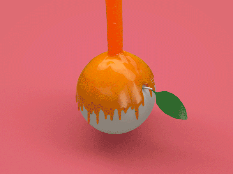 Orange Drip 3d c4d drip flat fruit orange organic physics x particles