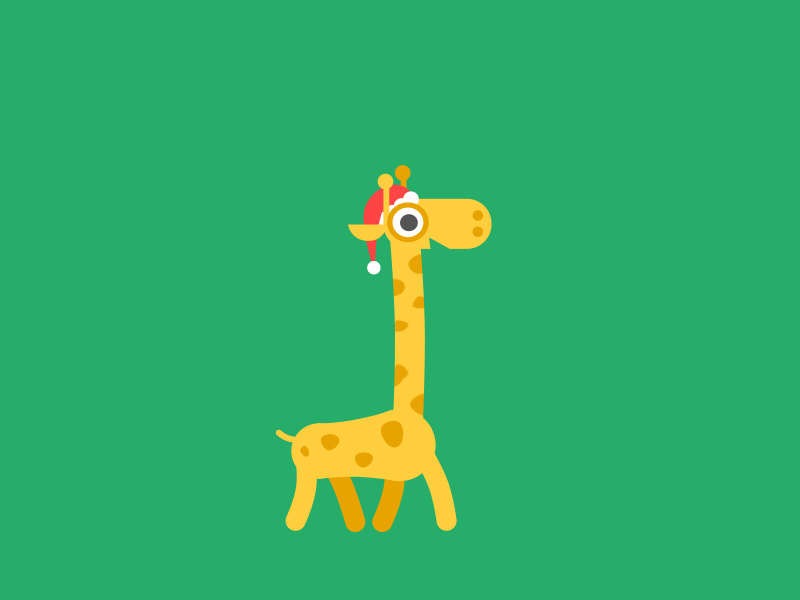 Christmas Giraffe bounce card character christmas giraffe holiday rubberhose