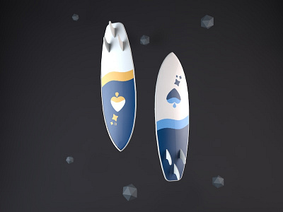 Spade Boards 3d board c4d cinema design fun ocean shapes spade surf
