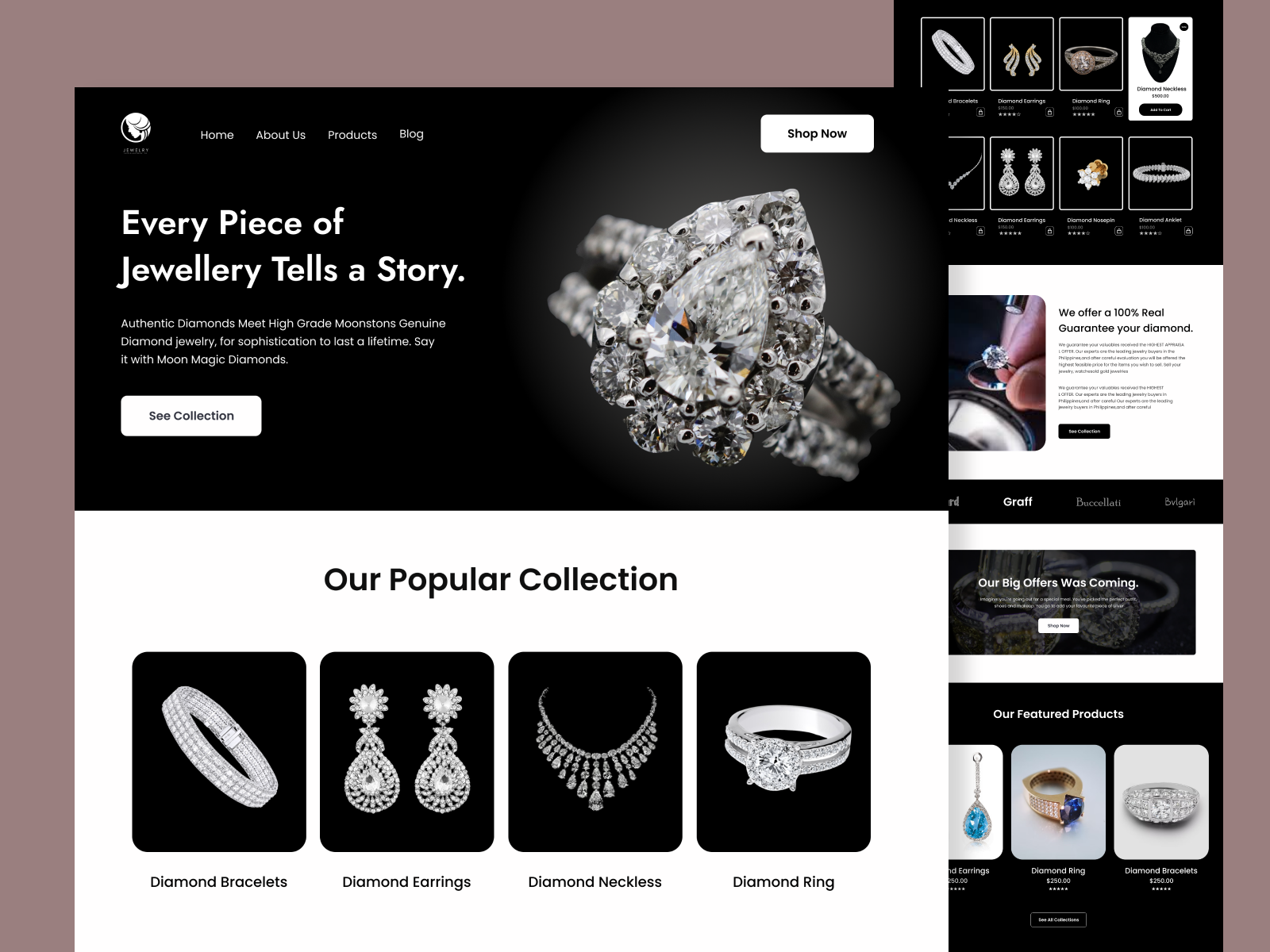 New Jewellery - Landing Page by Efsahaq Reyan Samir on Dribbble