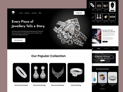 New Jewellery - Landing Page 99 design app beauty brand branding diamond fashion figma design graphic design illustration ios jewellery logo macbook product prototype ui ux web women