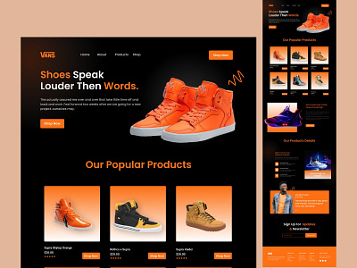 VANS Shoe Store Ecommerce ( Landing Page ) app branding creative people ecommer figma design graphic design illustration jordan landing page nike nikeair online store product design puma shoe store shoes sneakers trending uiux vans