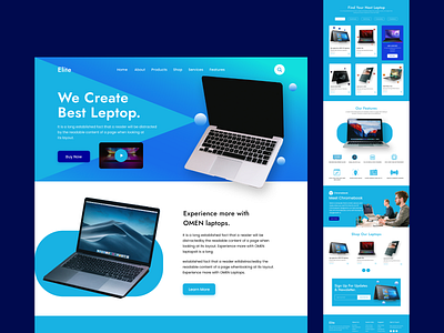 Elite Laptop Shop Landing Page 3d animation app branding computer creative dell ecommerce elite figma design graphic design landingpage laptop laptopshop leonovo logo microsoft motion graphics ui uiux