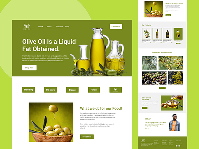 Olive Oil Shop Landing Page beauty products creativespeople ecommerce essential oil food oil healthy heir oil landing page nature oil olive oliveoil online shop store tranding vegan webdesign