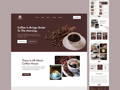 Roots Coffee - Coffee Shop Landing page branding cafe cappuccino coffee coffee shop drink eatery figma design food foode home page landing page nescafe online shop restaurant roots coffee testy ui uiux website