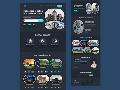 Real Estate Landing Page apartement architecture building home home page house landing page properties property real estate real estate agency real estate website residence ui ux web web design website website design