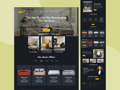 Furniture Landing Page architecture branding chair ecommerce ecommerce website figma design furniture furniture shop graphic design interior interiordesign landing page online shop product design product page sofa ui ux website wood