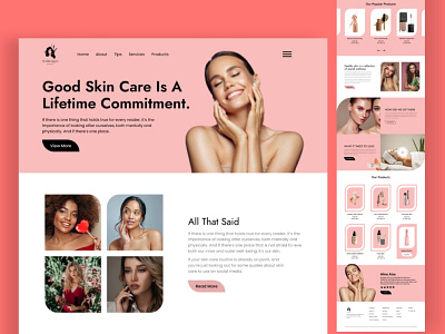 Skincare - Web Landing page beauty beauty product ecommerce ecommerce website girl product lakme landing page lotion makeup minimal product shopping skin skin care skin products skin treatment skincare web responsive design women women product