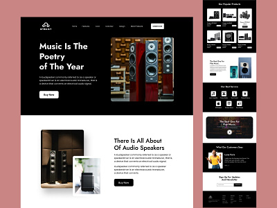 D-BEAT Speaker Shop WEB Landing Page audio audio device d beat ecommerce ecommerce website home page landing page minimal music music player online shop product products shopify sound sound box sound system speaker speakers ux