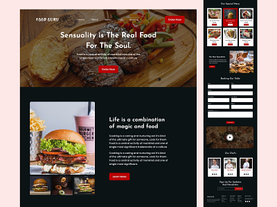 FOOD GURU RESTAURANT WEB LANDING PAGE