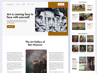 Art Gallery Web & Landing Page antiquity app art art gallery artist draw drawing event exhibition graphic design history homepage landing page painting sculpture show sketch web design website website design