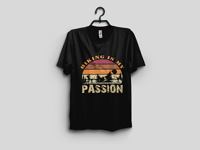 Hiking Is My Passion t- shirt design adventure adventure t shirt apparel clothing graphic design hiking hiking shirt design mountain shirt t shirt tree typography vector