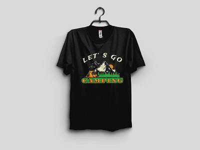 Let' s Go Camping T- Shirt Design adventure adventure t shirt design apparel camp clothing graphic design hiking hiking t shirt design mountain shirt t shirt tree typography vector