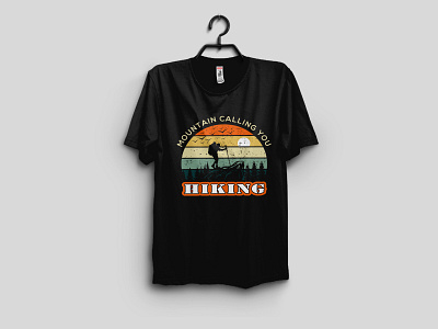 Mountain Calling You Hiking T- Shirt Design adventure adventure t shirt clothing graphic design hiking hiking t shirt shirt sunset t shirt t shirt t shirt design typographies typography vector