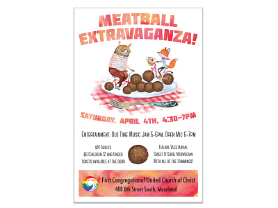 First Congregational UCC "Meatball Extravaganza!" Poster