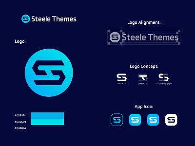 Letter S+T Minimalist Logo Design