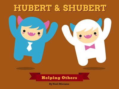 (FREE) Hubert and Shubert Picture Book book cartoon childrensbook cute design graphic design haiyan kawaii monsters picturebook typhoonhaiyan