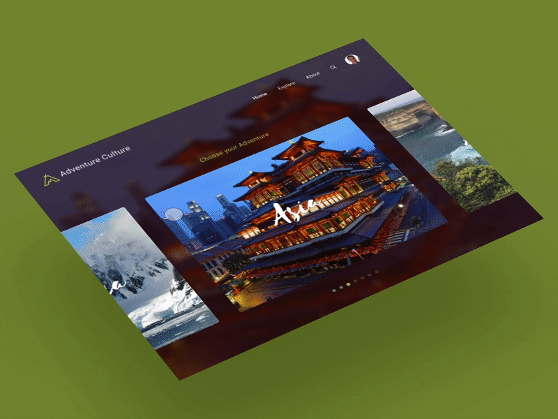 Adventure Culture concept travel site UI (2 of 2) by nOeL on Dribbble