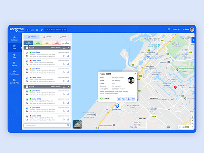 Live view admin admin dashboard dashboard ui design tracking app uiux vehicle tracking