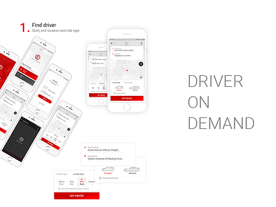 Driver On Demand driver booking mobile app online booking uiux