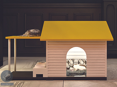 Simple Pet House 3d archviz blender cat designer house illustrator interior pet render visualization