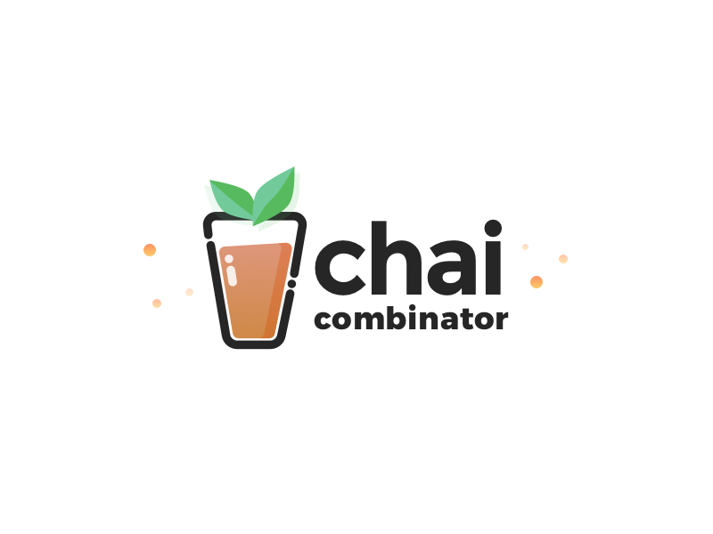 Chai Combinator Logo startup branding illustration icon logo particles drink leaves tea chai
