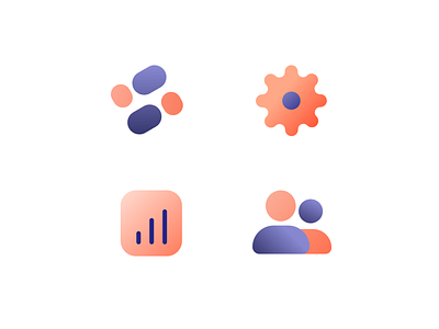 Gradient icons analytics color dashboard gradient icons settings teams