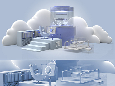 Cloud Data 3d 3d art 3d illustration adobe dimension analytics cloud data data art data illustration design illustration minimalistic portfolio