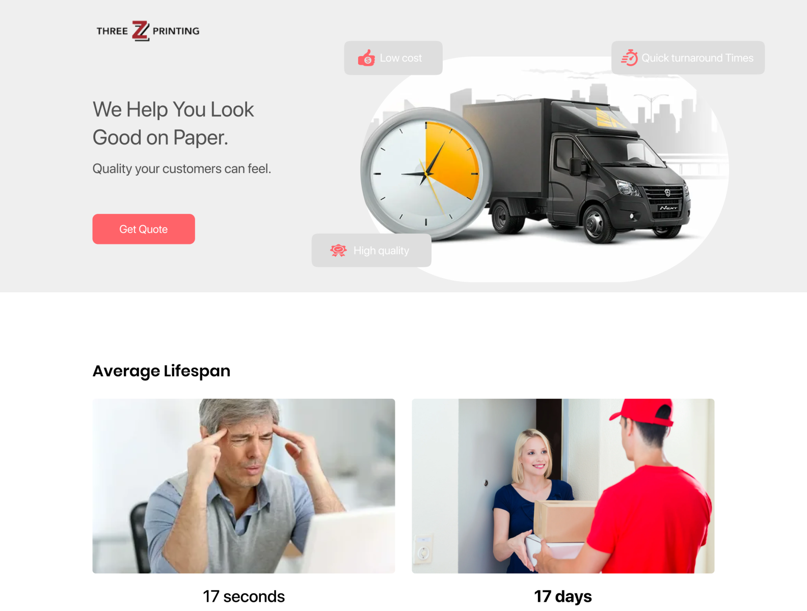 Three Z Printing delivery service design by Shohrux on Dribbble