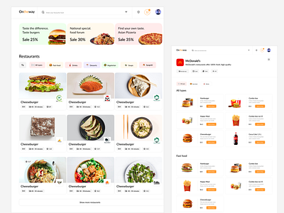 Delivery food service Ontheway design branding design graphic design logo minimal ui ux uxui vector