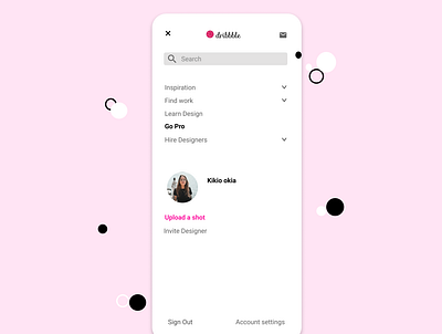 Redesign Mobile menu Dribble app branding redesign ux visuals