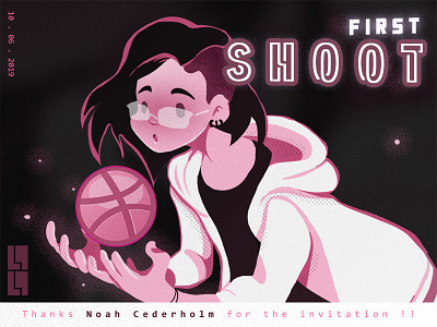 First shoot !! character firstshot flatdesign illustraton pink thanks