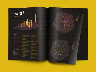 Paris Culture Datavisualization culture data datavisualisation datavisualization dataviz editorial design layoutdesign magazine map paris