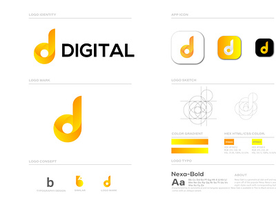 Modern "d" Letter Branding logo design (Gradiant Color)