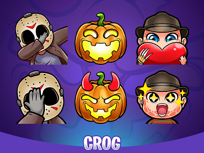 Halloween twitch emote chibi cute emoticon halloween horror illustration sub badge twitch emote