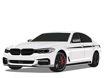 BMW M4 white color adobe illustrator bmw branding car cartoon design digital graphic design illustration poster ui