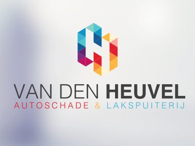 logo van den Heuvel auto branding colours flat h lak logo polygon triangles