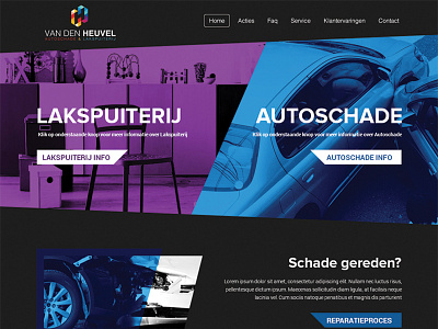 Website vandenHeuvel black blue car carrepair dark geometric painting purple split ui web website