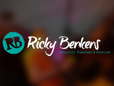 Logo Ricky Berkers berkers branding dj green handwritten logo music ricky typography white