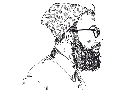 Hipster illustration blackwhite drawing hipster illustration raw shirt vector