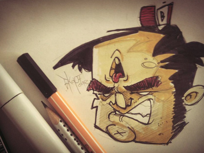 Sketch Head angry bkopf bkopfone head hiphop illustration sketch yellow