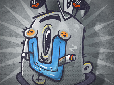 die happy alien bkopf bkopfone blue die freaky grey happy illustration monster retro texture