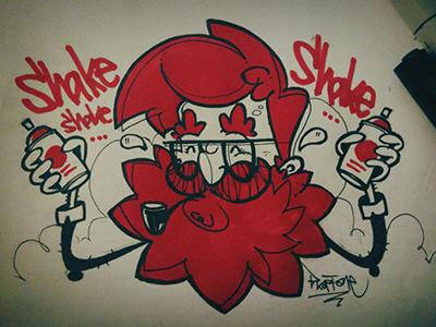 Shake sketch bkopf can graffiti illustration pipe shake