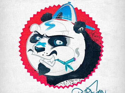 Panda bamboo bkopf illustration panda