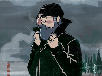 Melanochlie bkopf character gif melancholy sea