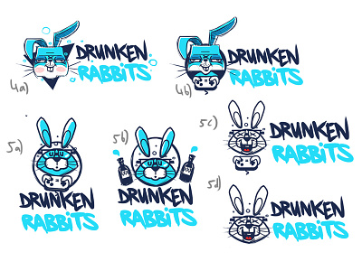 Drunken Rabbit Sketch2 bkopf character doodle drunken keyvisual logo rabbit sketch