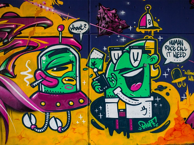 graffiti alien bkopf bkopfone character characterdesign graffiti ingolstadt professor space