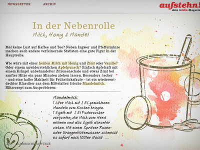 nutella "aufstehn!" aufstehn bkopf illustration magazin nutella online watercolor